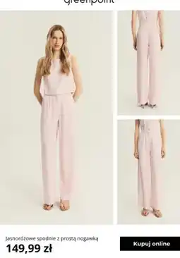Greenpoint Spodnie damskie jasnoróżowe z prostą nogawką Greenpoint oferta