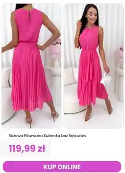 Modna Kiecka Sukienka plisowana bez rękawów ModnaKiecka.pl oferta