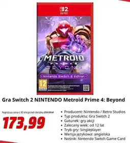Media Markt Gra Switch 2 Nintendo Metroid Prime 4: Beyond oferta