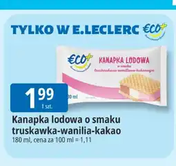 E.Leclerc Kanapka lodowa o smaku truskawkowo-waniliowo-kakaowym ECO+ oferta