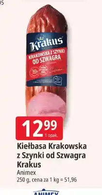 E.Leclerc Kiełbasa Krakowska z Szynki od Szwagra Krakus oferta
