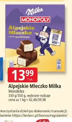 E.Leclerc Alpejskie Mleczko Milka o smaku waniliowym oferta