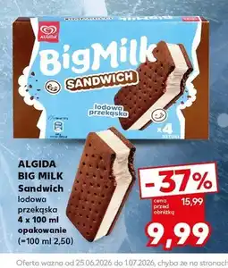 Kaufland Lody Big Milk Sandwich Algida 4-pak oferta