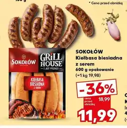 Kaufland Kiełbasa biesiadna z serem Sokołów oferta