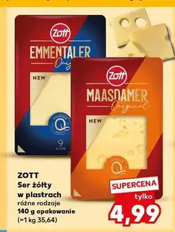 Kaufland Ser żółty Emmentaler Zott w plastrach oferta
