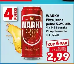 Kaufland Piwo Warka Jasne Pełne 4-pak oferta