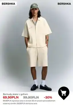 Bershka Bermudy skater z gofrem Bershka oferta