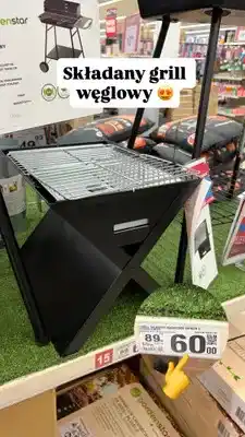Auchan Składany grill węglowy Gardenstar 30x39x29 cm oferta