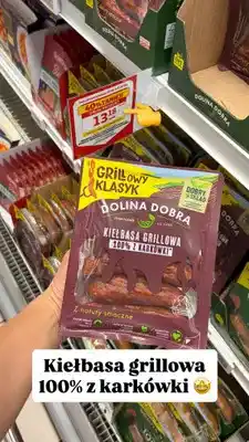 Auchan Kiełbasa grillowa 100% z karkówki Dolina Dobra oferta