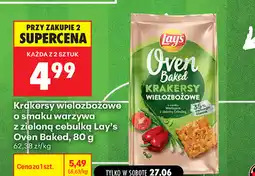 Biedronka Krakersy wielozbożowe o smaku warzywa z zieloną cebulką Lay's Oven Baked oferta
