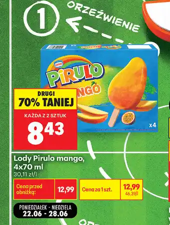 Biedronka Lody Pirulo mango oferta