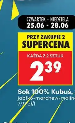 Biedronka Sok 100% Kubuś jabłko-marchew-malina oferta