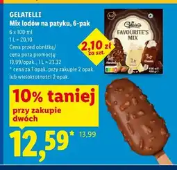 Lidl Mix lodów na patyku Gelatelli 6-pak oferta