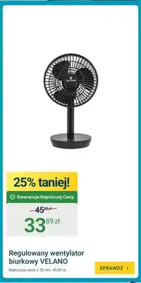 ERLI Regulowany wentylator biurkowy VELANO oferta