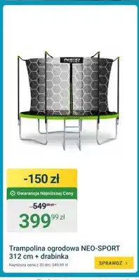 ERLI Trampolina ogrodowa NEO-SPORT 312 cm z drabinką oferta
