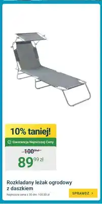 ERLI Rozkładany leżak ogrodowy z daszkiem oferta