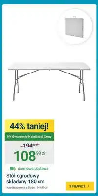 ERLI Stół ogrodowy składany 180 cm oferta