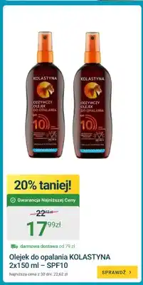 ERLI Olejek do opalania Kolastyna 2-pak SPF 10 oferta