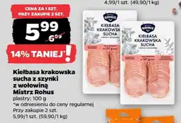 Netto Kiełbasa krakowska sucha z szynki z wołowiną Mistrz Rohus oferta