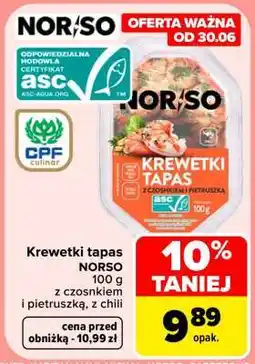 Carrefour Krewetki tapas NORSO oferta