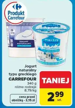 Carrefour Jogurt naturalny typu greckiego CARREFOUR oferta