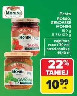 Carrefour Pesto ROSSO, GENOVESE MONINI oferta