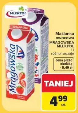 Carrefour Maślanka owocowa MRĄGOWSKA MLEKPOL oferta