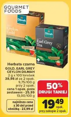 Carrefour Herbata czarna GOLD, EARL GREY CEYLON DILMAH oferta