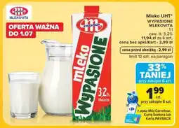 Carrefour Mleko UHT Wypasione Mlekovita oferta