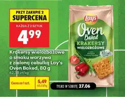 Biedronka Krakersy wielozbożowe o smaku warzywa z zieloną cebulką Lay’s Oven Baked, 80 g oferta
