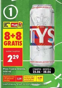 Biedronka Piwo Tyskie Gronie, 500 ml oferta