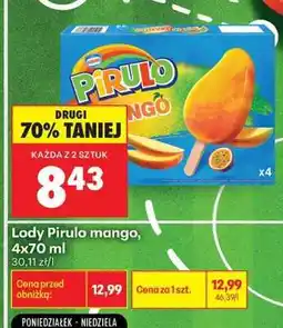 Biedronka Lody Pirulo mango, 4x70 ml oferta