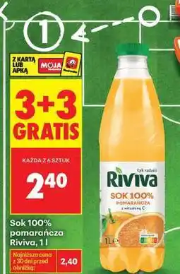 Biedronka Sok 100% pomarańcza Riviva, 1 l oferta