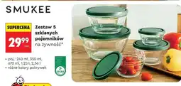 Biedronka Zestaw 5 szklanych pojemników na żywność oferta