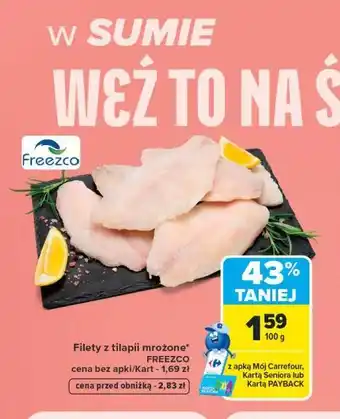 Carrefour Filety z tilapii mrożone FREEZCO oferta