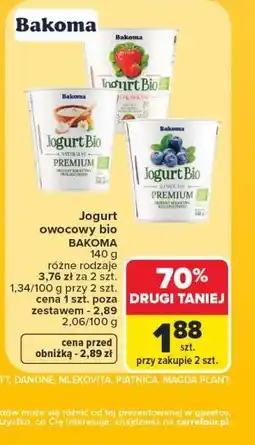 Carrefour Bakoma Jogurt owocowy bio oferta