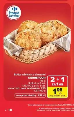 Carrefour Bułka wiejska z ziarnami CARREFOUR oferta