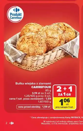 Carrefour Bułka wiejska z ziarnami CARREFOUR oferta