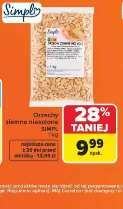 Carrefour Orzechy ziemne niesolone SIMPL oferta