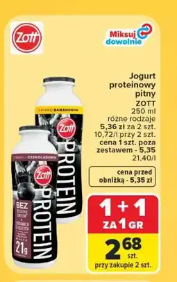 Carrefour Zott Protein Jogurt proteinowy pitny oferta