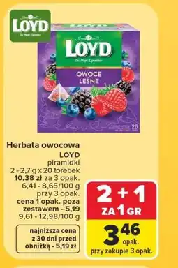 Carrefour Herbata owocowa LOYD piramidki oferta
