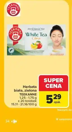 Carrefour Herbata biała, zielona TEEKANNE oferta