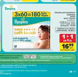 Carrefour Chusteczki nawilżane PAMPERS AQUA SOFT TOUCH oferta