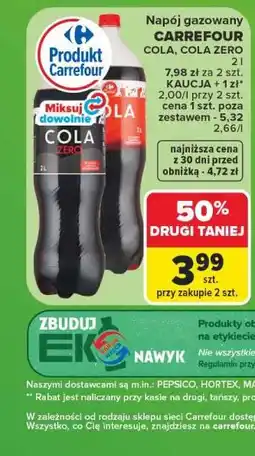 Carrefour Napój gazowany Carrefour Cola, Cola Zero oferta