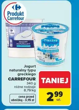 Carrefour Jogurt naturalny typu greckiego CARREFOUR oferta