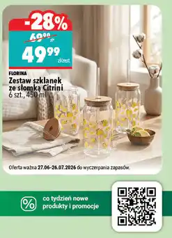 Biedronka FLORINA Zestaw szklanek ze słomką Citrini oferta