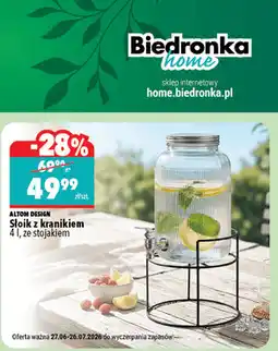 Biedronka ALTOM DESIGN Słoik z kranikiem 4 l, ze stojakiem oferta