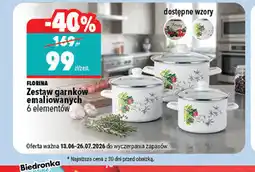 Biedronka Florina Zestaw garnków emaliowanych 6 elementów oferta