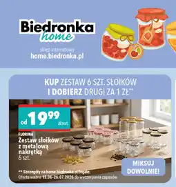 Biedronka Florina Zestaw słoików z metalową nakrętką 6 szt oferta