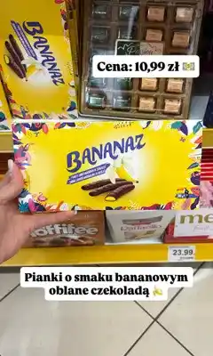Dino Pianki o smaku bananowym w czekoladzie Bananaz oferta